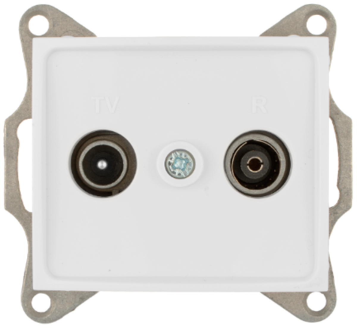 TV and radio signal outlet. Flush-mounted.