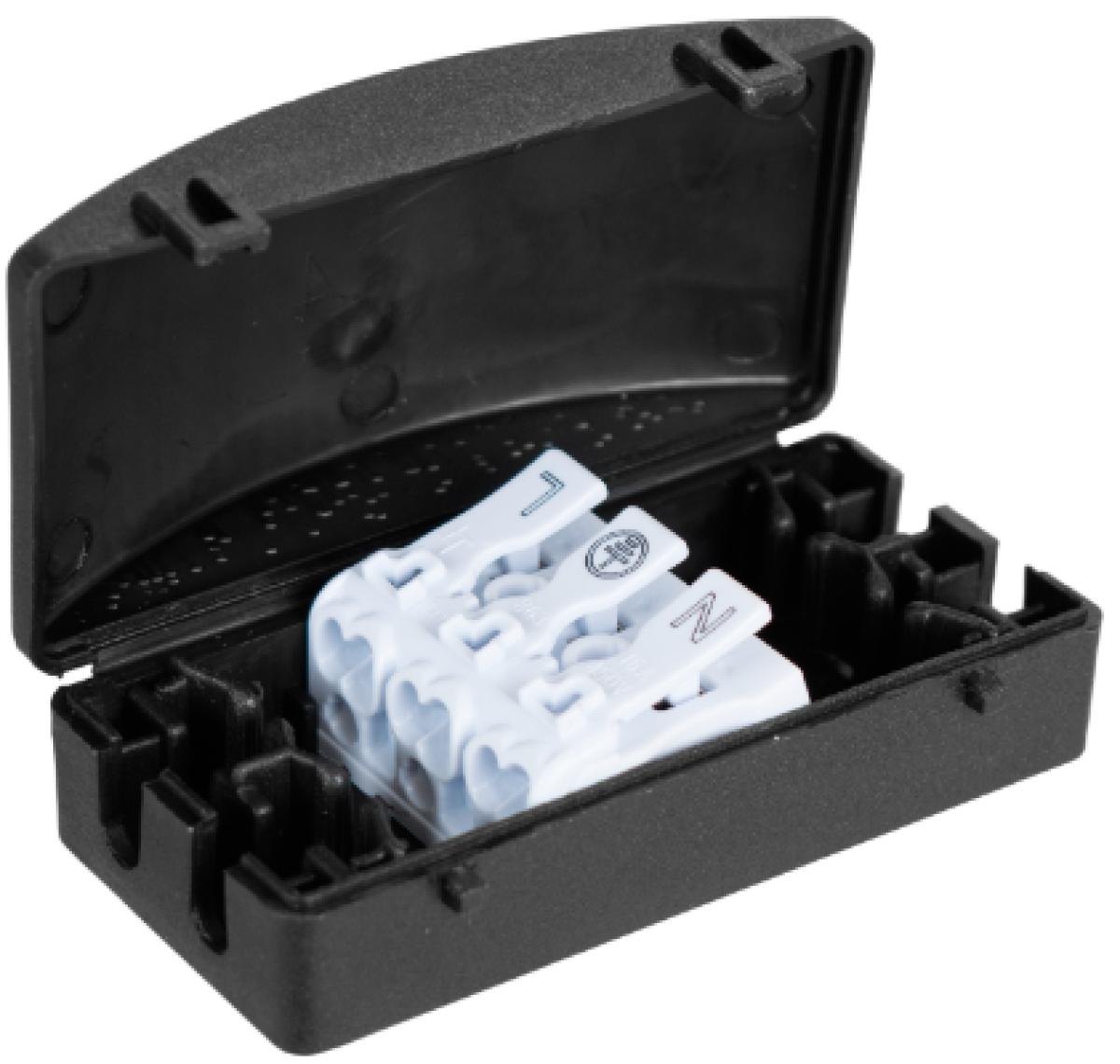 Luminaire junction box 73 x 27 x 37 mm. With 3P terminal.