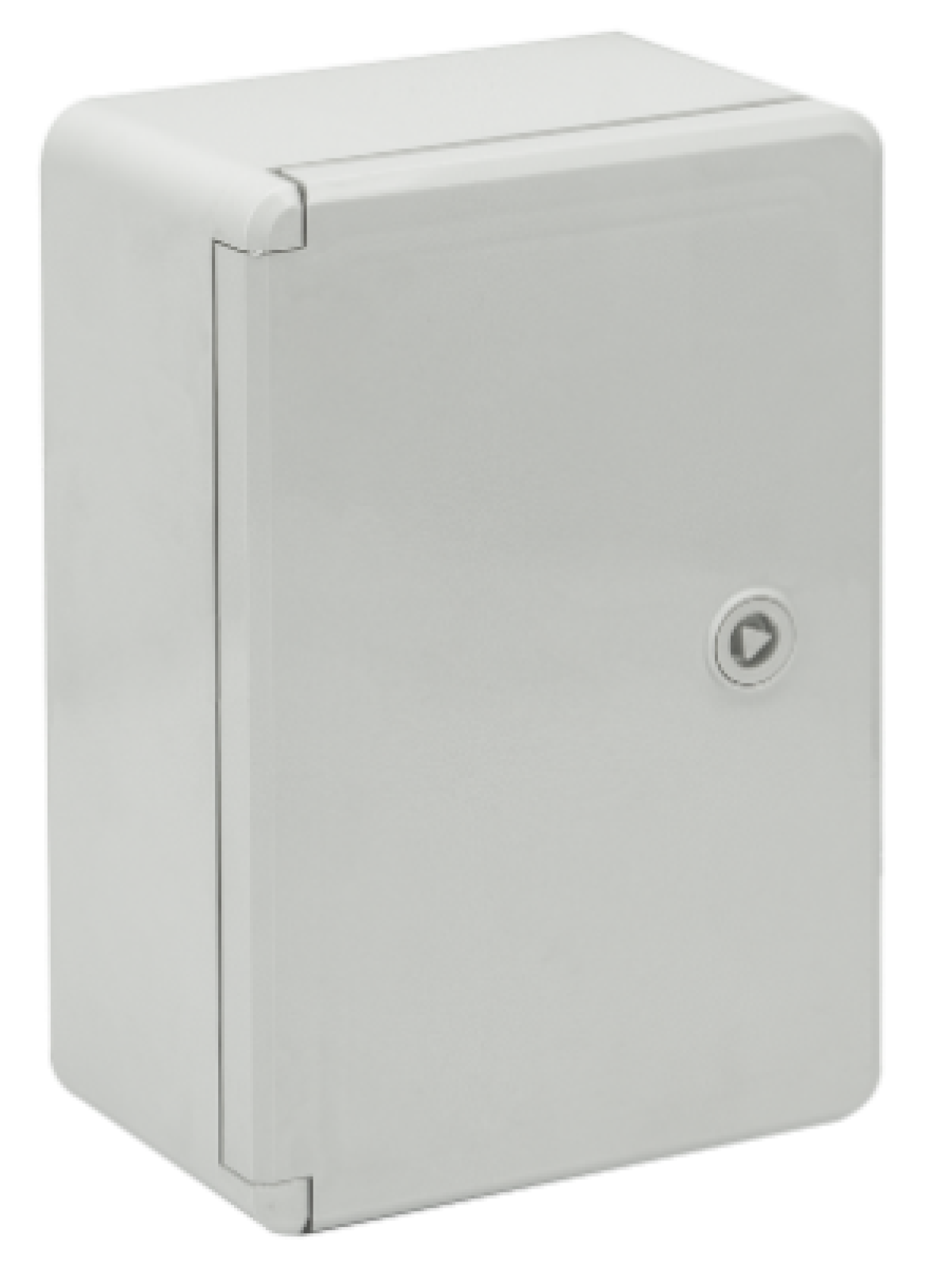 Thermoplastic waterproof enclosure. Smooth door (opaque). External dimensions 200x300x130. With metal mounting plate.