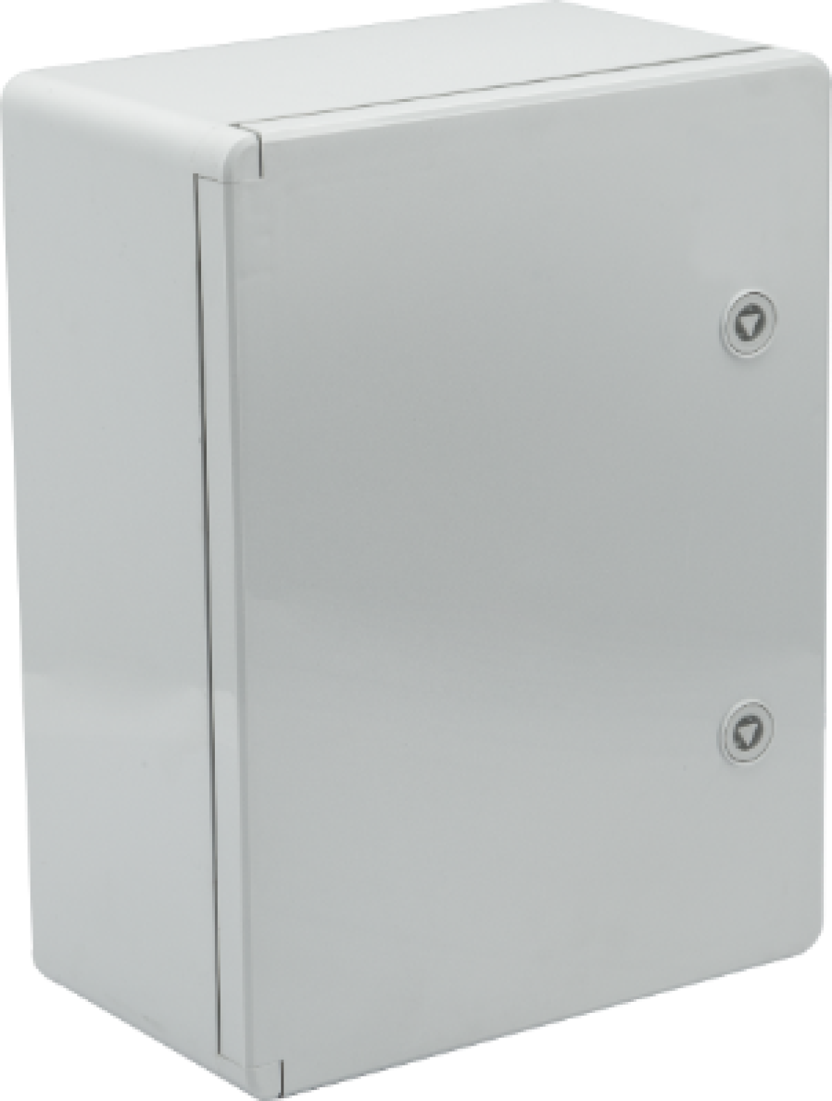 Thermoplastic waterproof enclosure. Smooth door (opaque). External dimensions 300x400x170. With metal mounting plate.