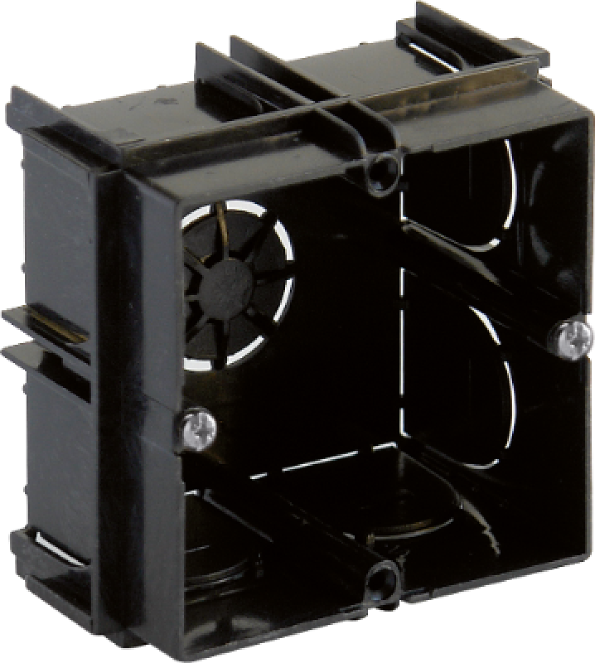 Caixa de ligação para encastrar 1 elemento, 65 x 65 x 40 mm. Universal. Linkable. Certificado pela AENOR.