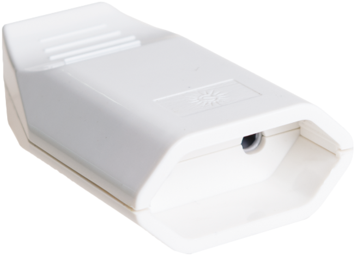 Mobile socket 2P, 10A 250V~. White colour.