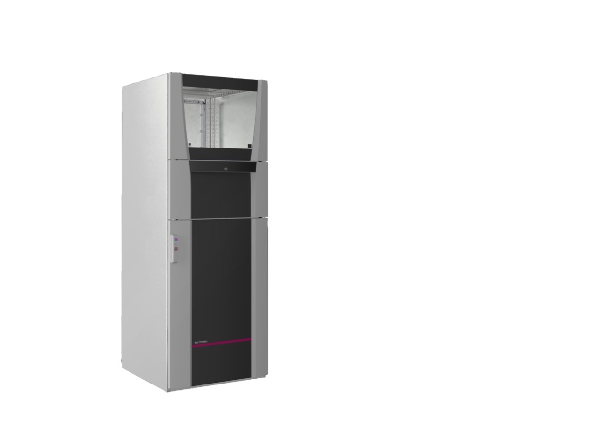 PC enclosure system, 600x1600x636 mm, Sheet steel, with keyboard drawer