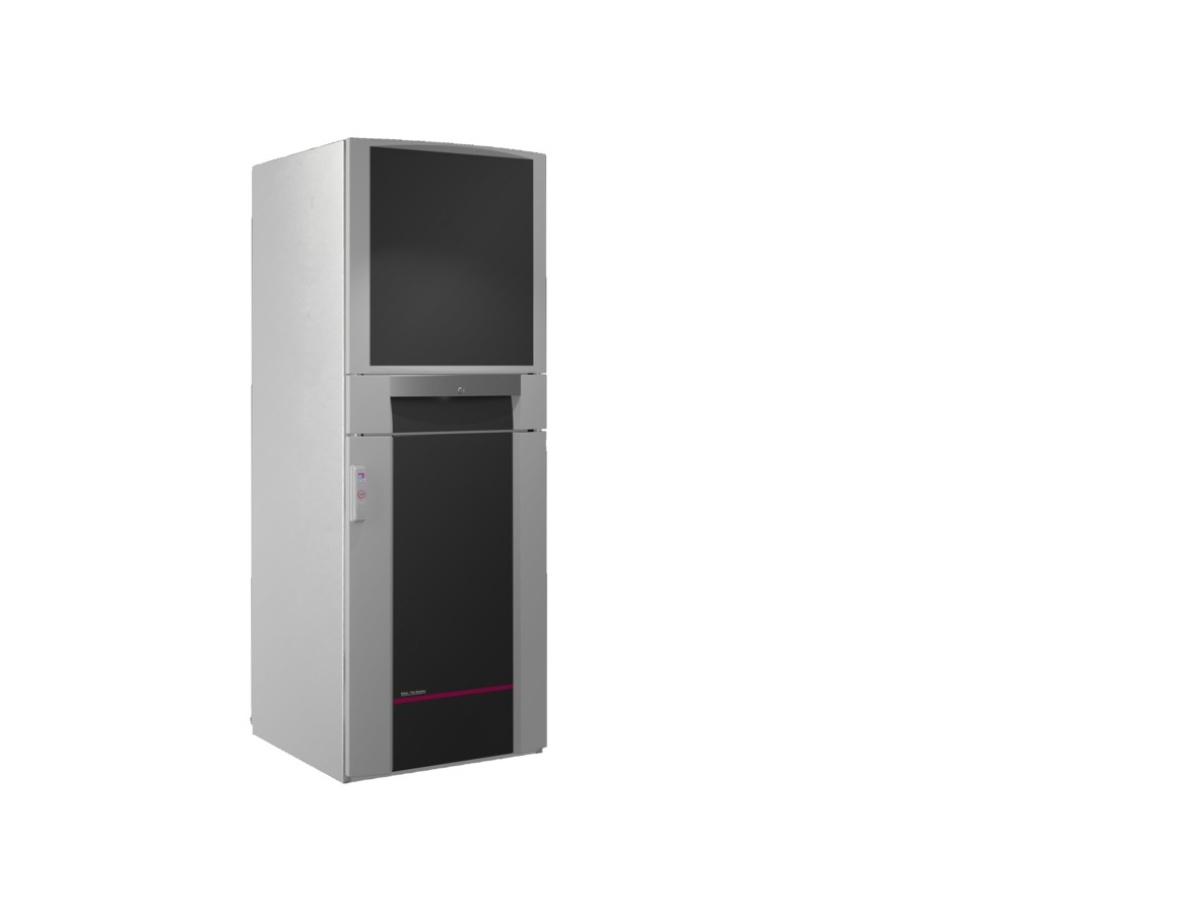 PC enclosure system, 600x1600x636 mm, Sheet steel, keyboard drawer