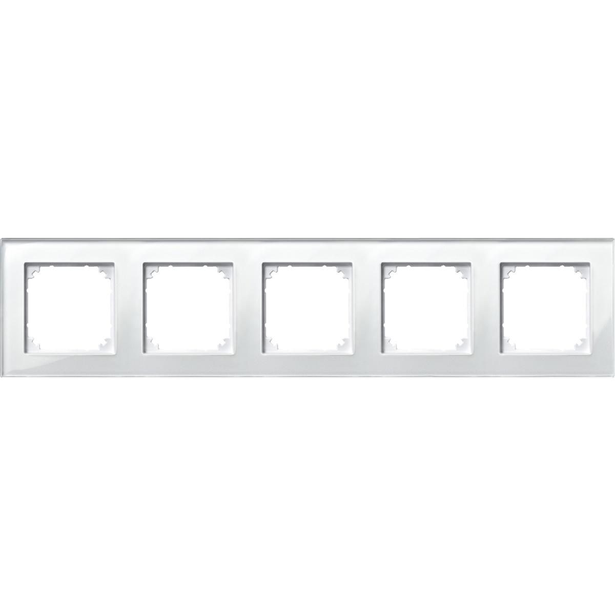 Quadro, vidro do Merten M-Plan, 5 elementos, branco brilhante