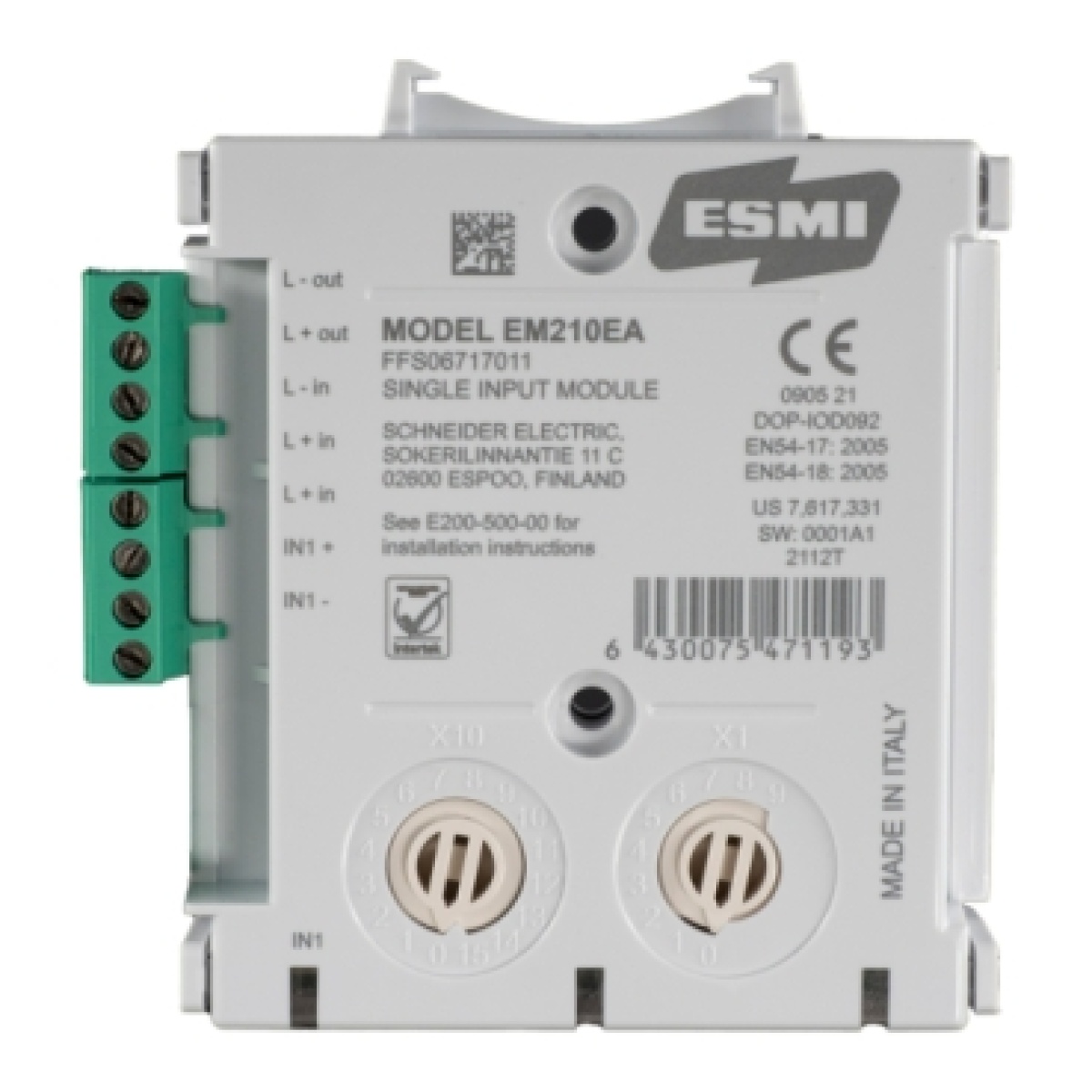 Módulo de entrada única, EM210EA, com isolador
