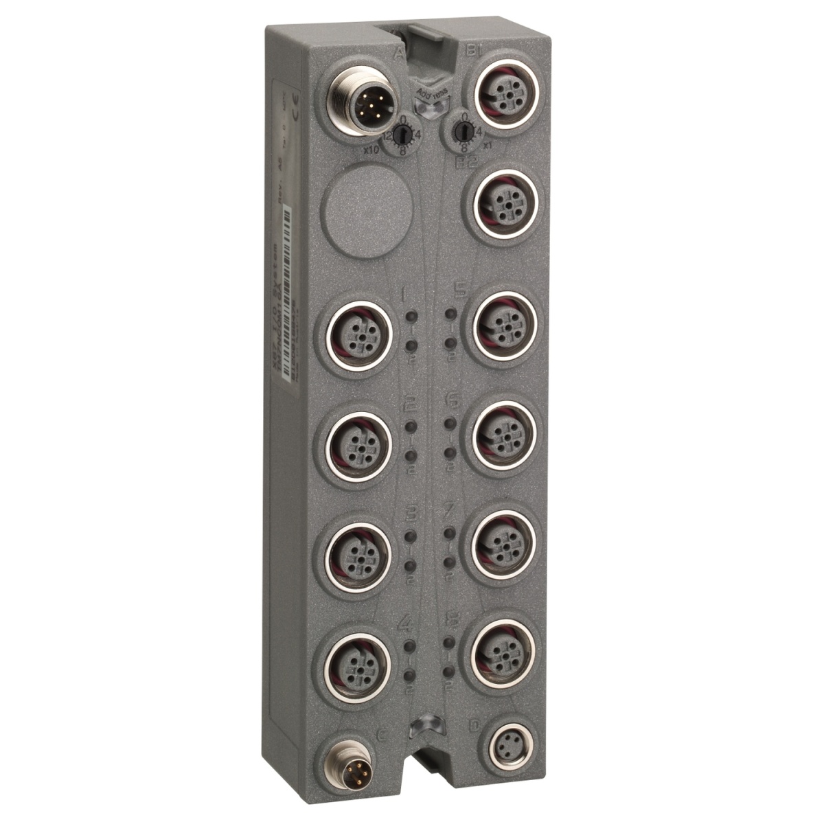 Bloco de ES com interface CANopen, Modicon TM7, IP67, 16 M12