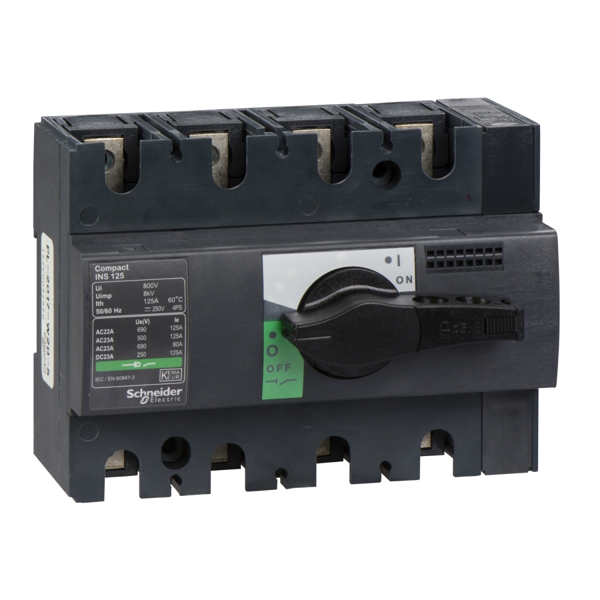 Interruptor seccionador Interpact INS125 - 4 pólos - 125 A
