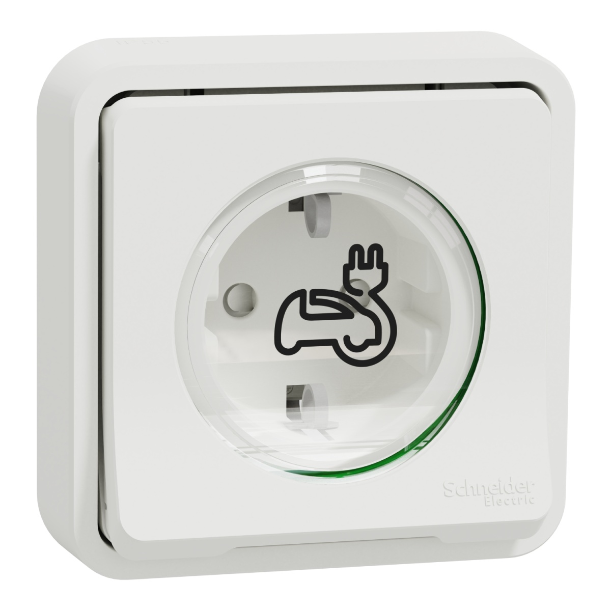 Mureva Styl - Tomada Veículo elétrico - Obturadores - Contactos reforçados - Encastrável - IP55 - 16A - Branco