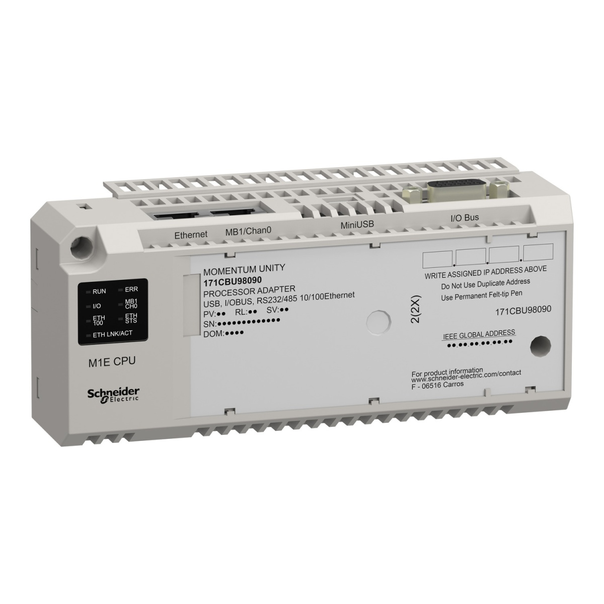 Processador Unity M1E - RS232485 - Ethernet - USB - Barramento de ES