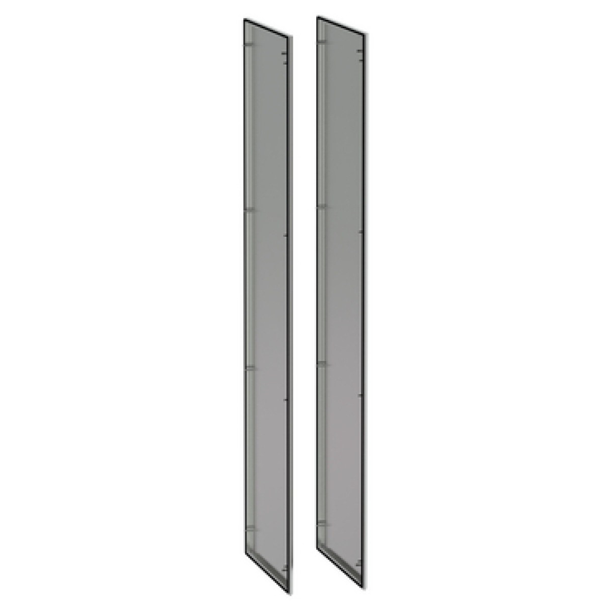 2 side panels stainless 304L, Scotch Brite finish, for SFX H2000xD600mm