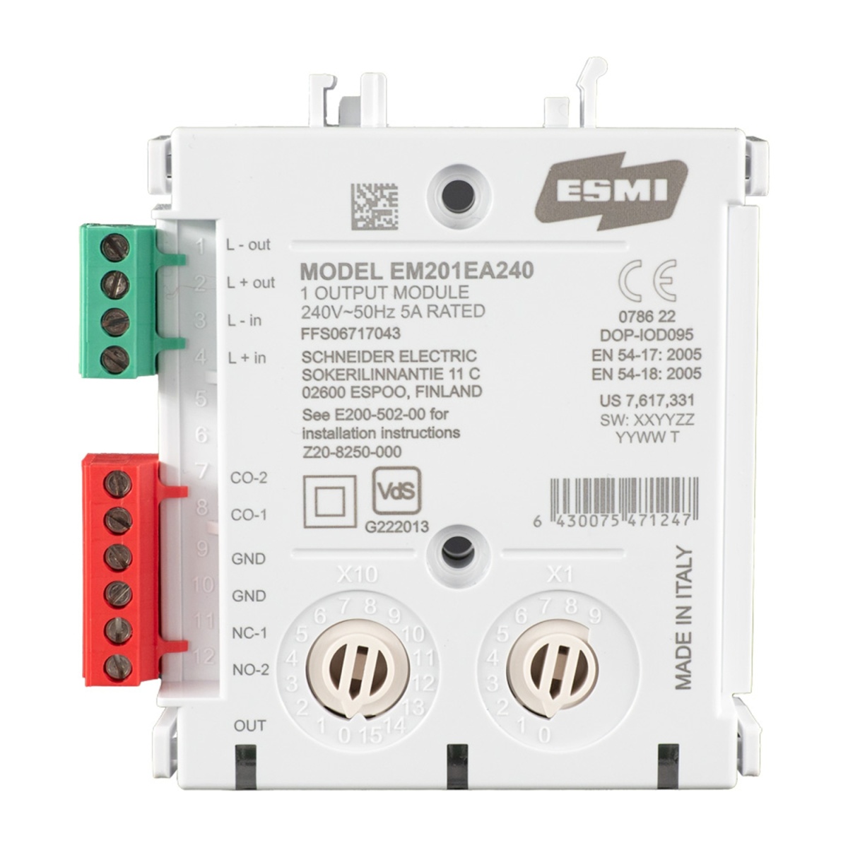 Módulo de chave, EM201EA240, componentes endereçáveis Esmi SLC, 240V