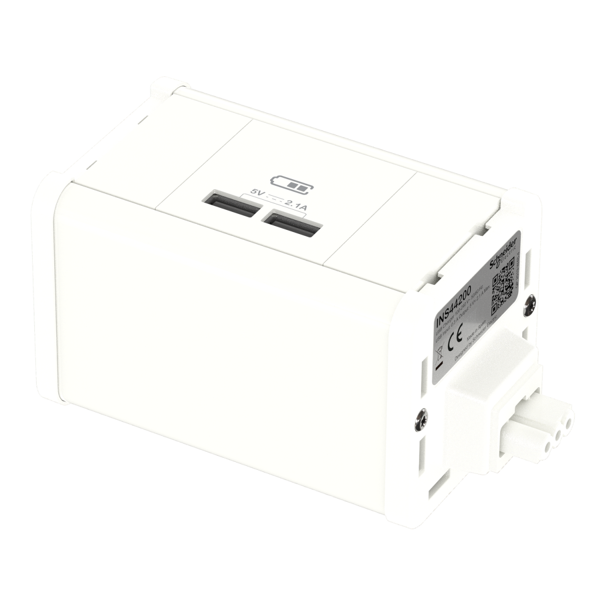 Nova Unica system - Módulosulo Carregador USB A e A Branco