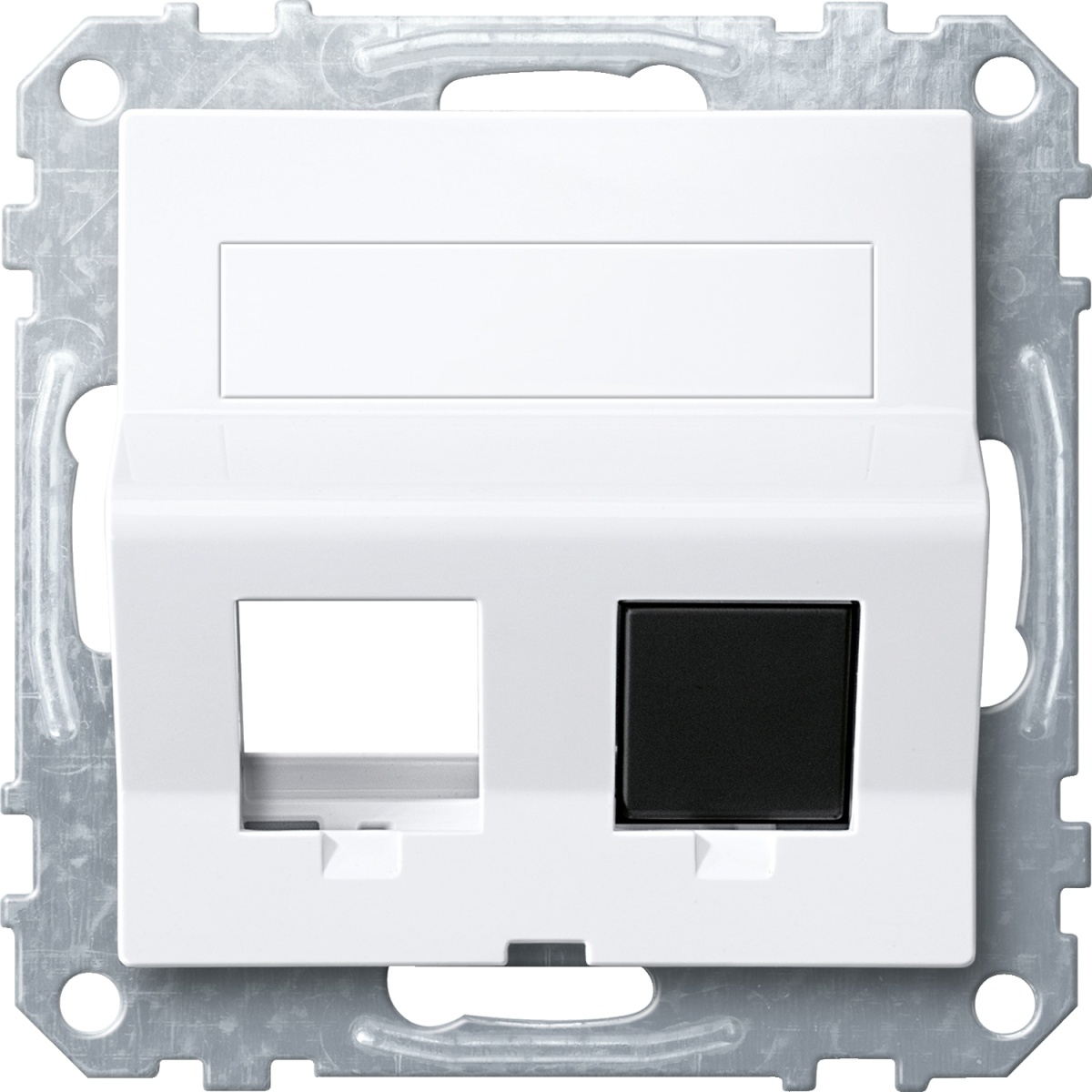 Centro duplo para conectores inclinado branco System M