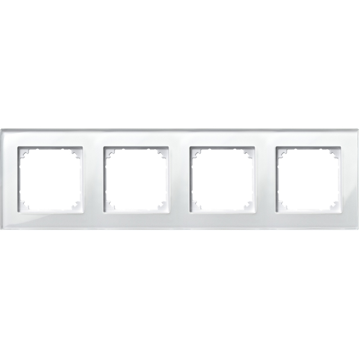 Quadro, vidro do Merten M-Plan, 4 elementos, branco brilhante