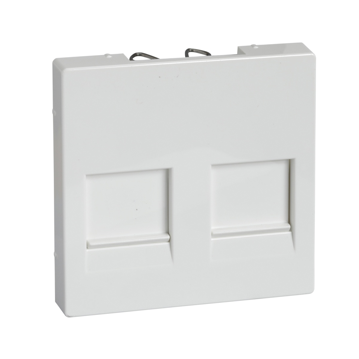 M-Elegance - Centro de tomada RJ45 para ligadores com tampa deslizante - Branco brilhante