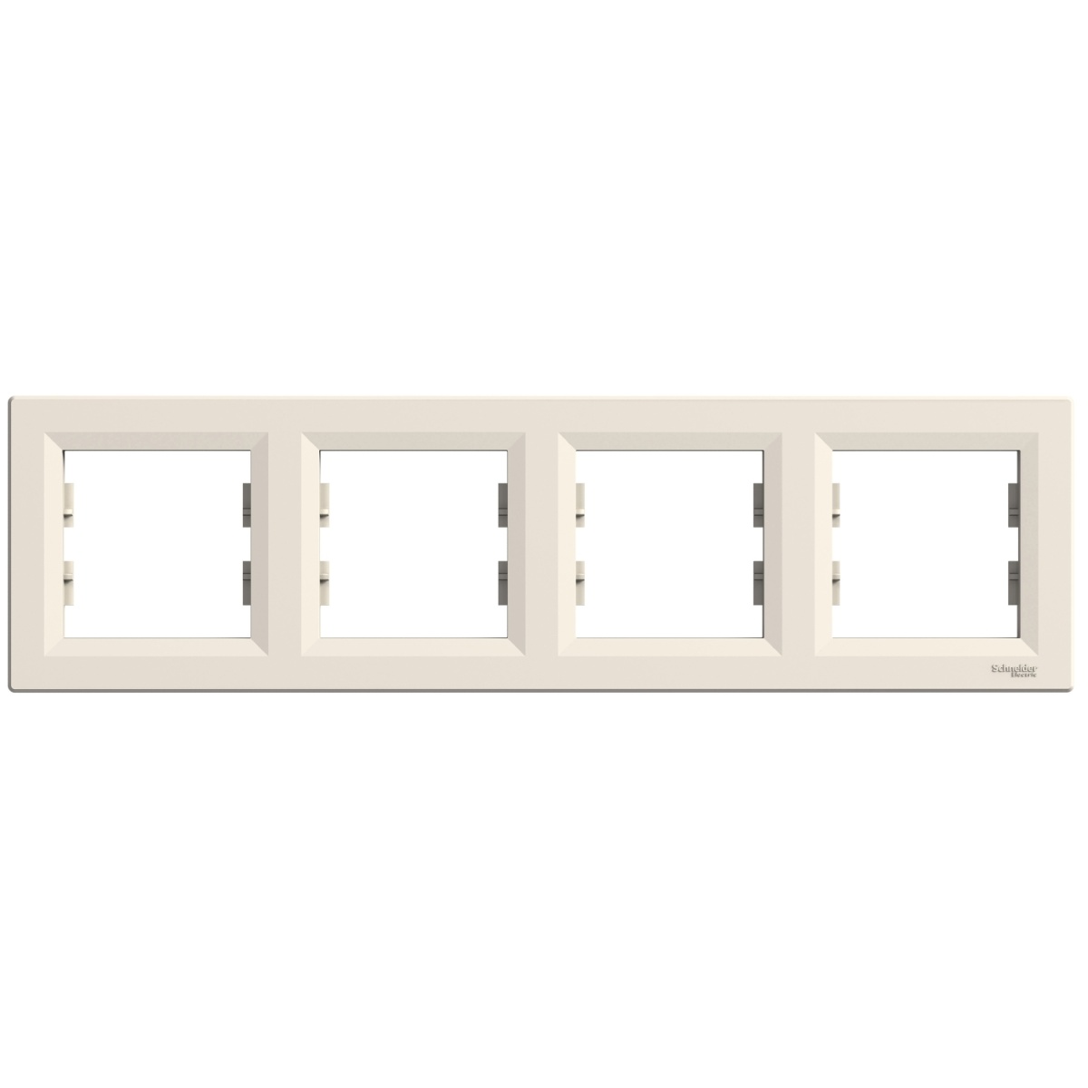 Asfora - quadro horizontal de 4 tomadas - creme
