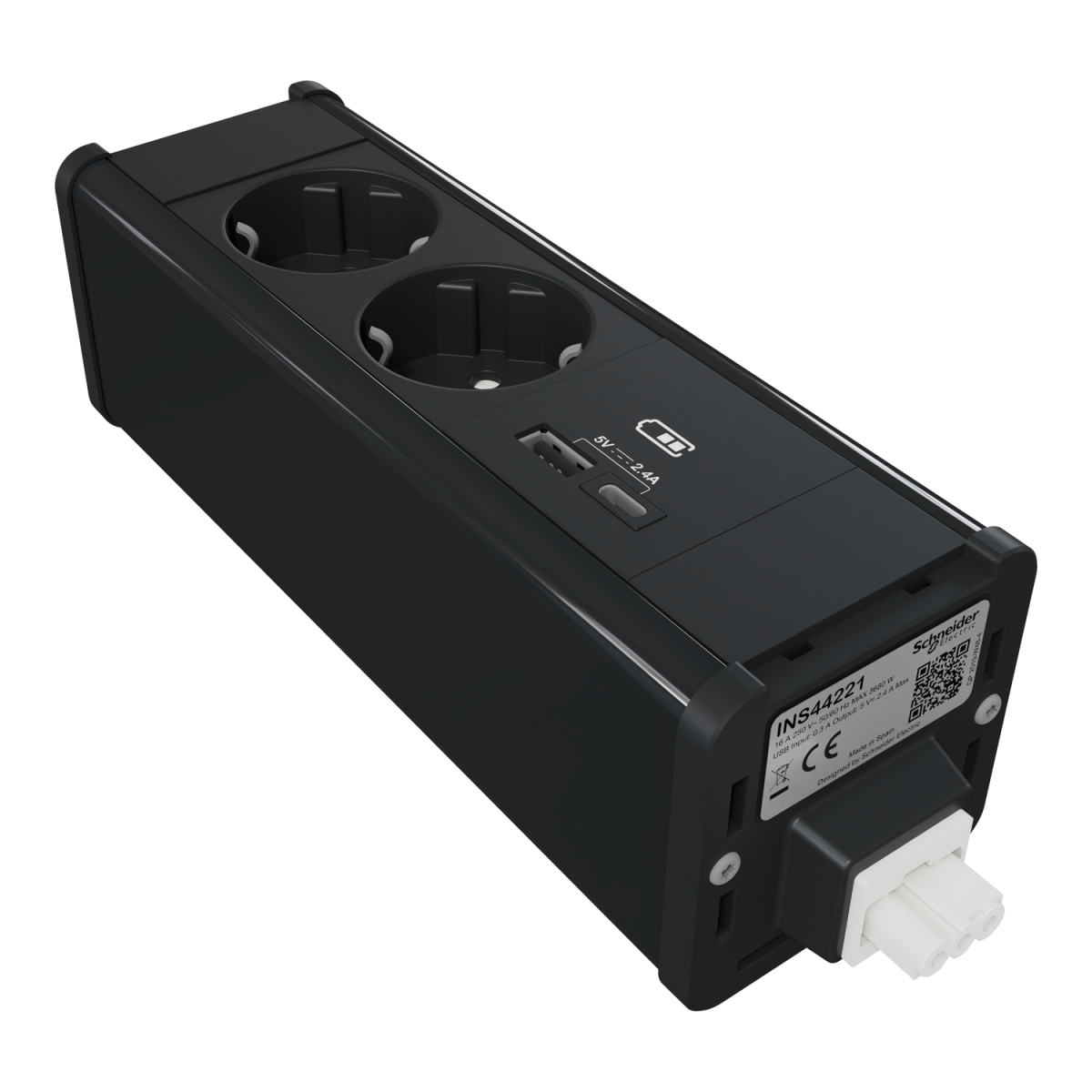 Nova Unica system - Módulos 2 2PT  USB A e C Antracite