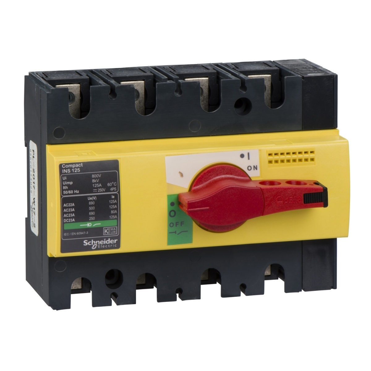interruptor seccionador Interpact INS125 - 4 pólos - 125 A