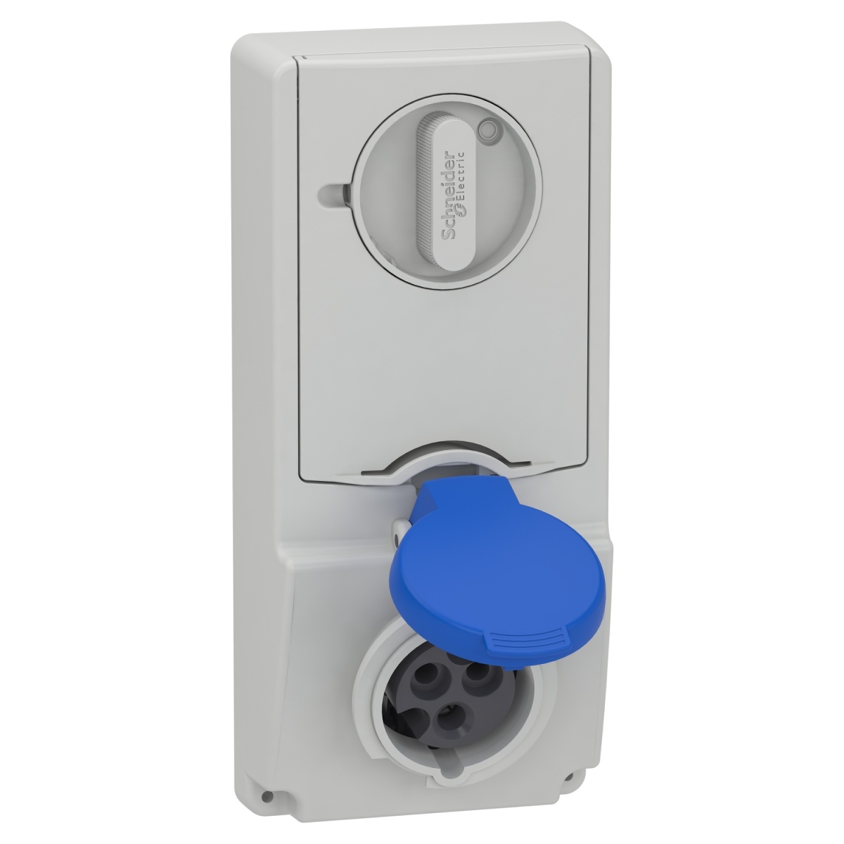 Unika interlocked socket - 16 A - 2P  E - 200...250 V AC - IP44 - panel