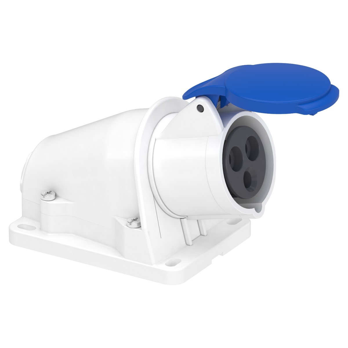 PratiKa socket - screw - angled - 16A - 2P  E - 200...250 V AC - wall