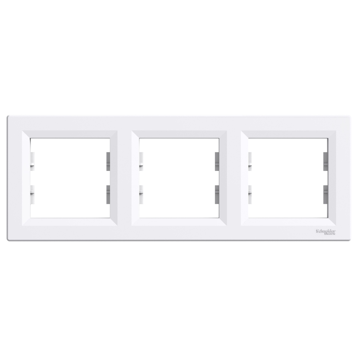Asfora - quadro horizontal de 3 tomadas - branca