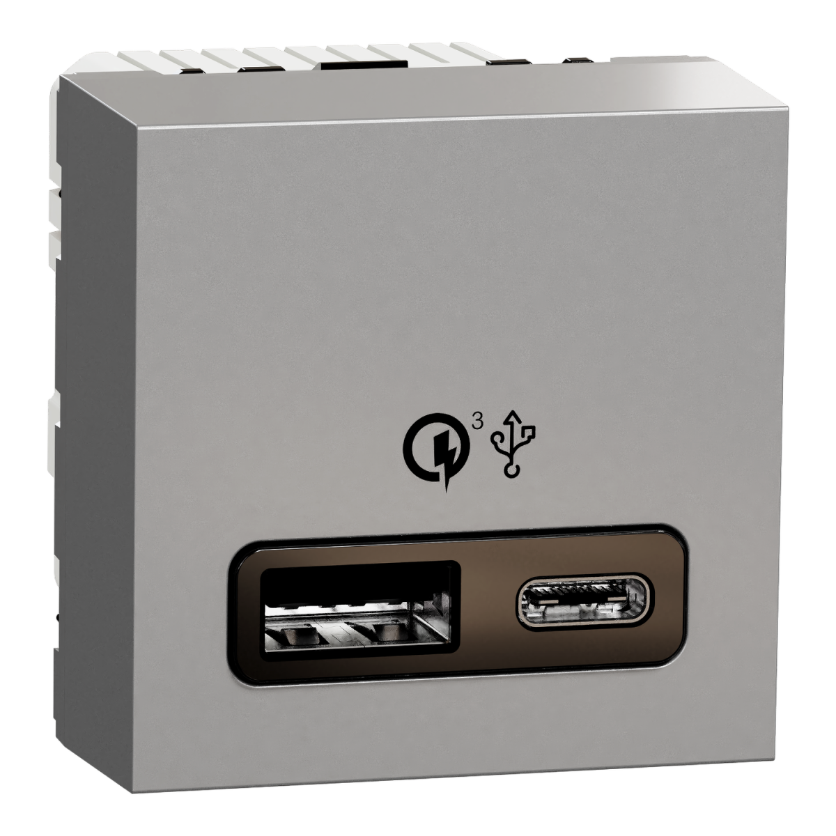 Nova Unica - Tomada 2XUSB AC carregador 18W - Alumínio