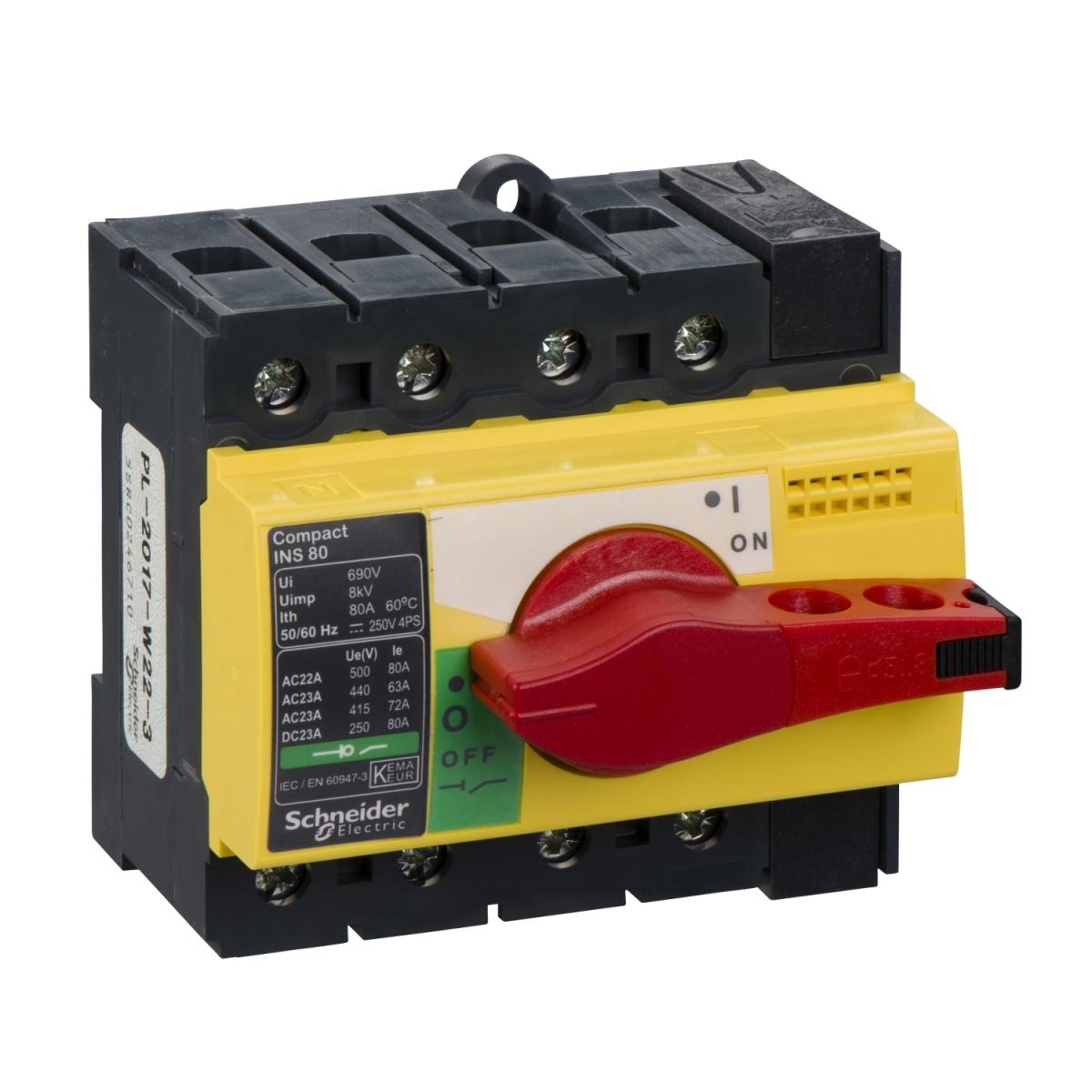 interruptor seccionador Interpact INS80 - 4 pólos - 80 A