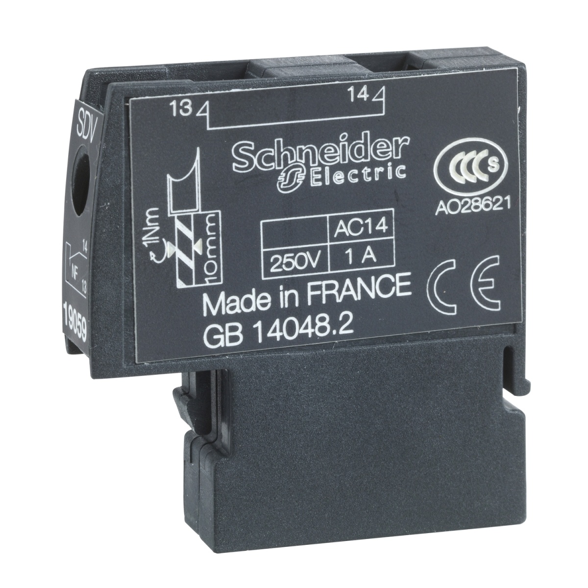 auxiliary contact - 1 SDV 1NC - for NG125 - 250 V - 0.1-1A