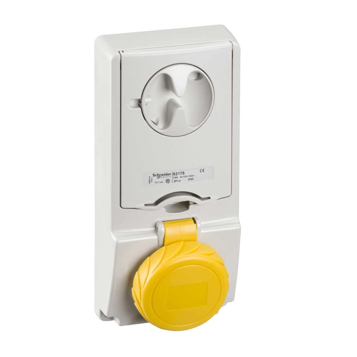 Unika interlocked socket - 16 A - 2P  E - 100...130 V AC - IP65 - panel