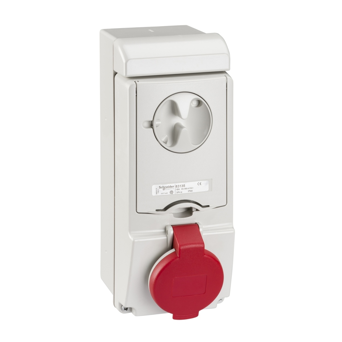 Unika interlocked socket - 16 A - 3P  N  E - 380...415 V AC - IP44 - wall