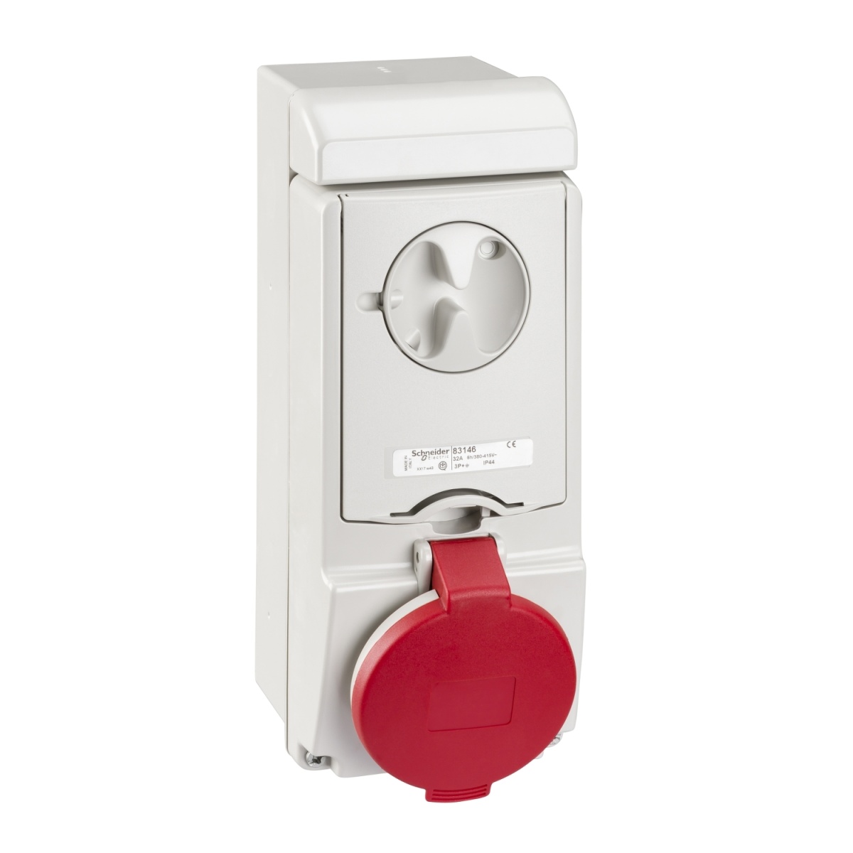 Unika interlocked socket - 32 A - 3P  E - 380...415 V AC - IP44 - wall