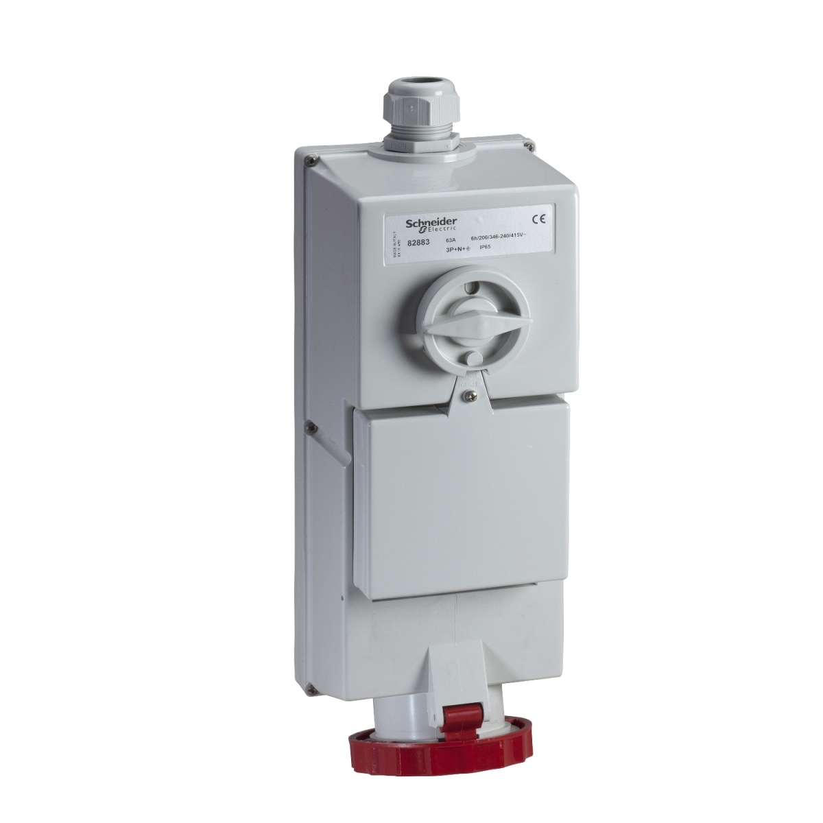 Isoblock interlocked socket - 63 A - 3P  N  E - 380...415 V AC - IP65 - wall