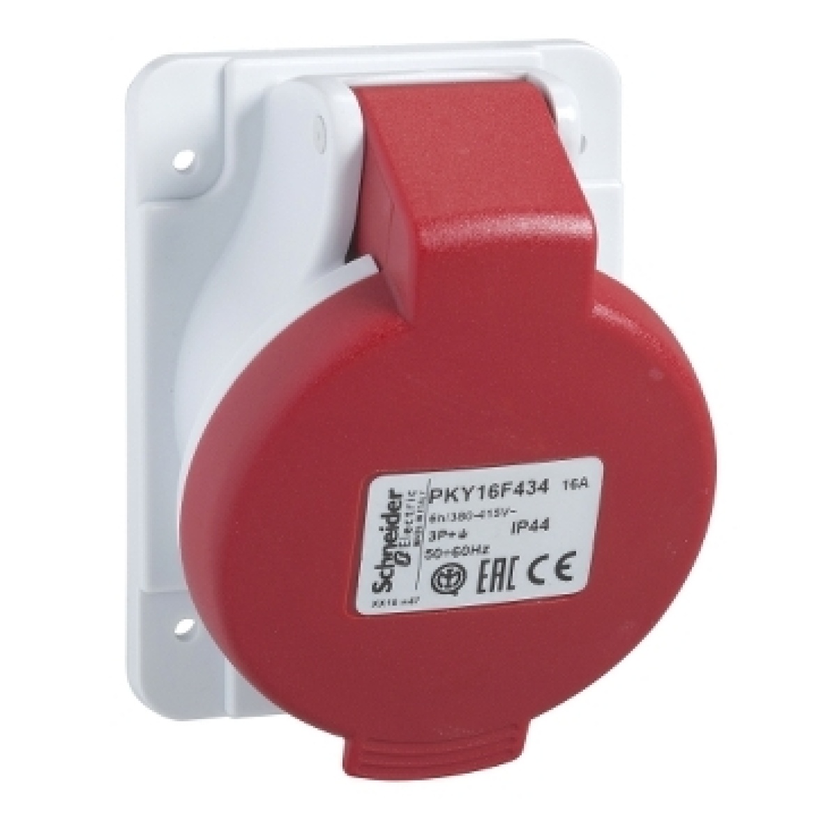 PratiKa socket - fast - angled - 16A - 2P  E - 380...415 V AC - panel