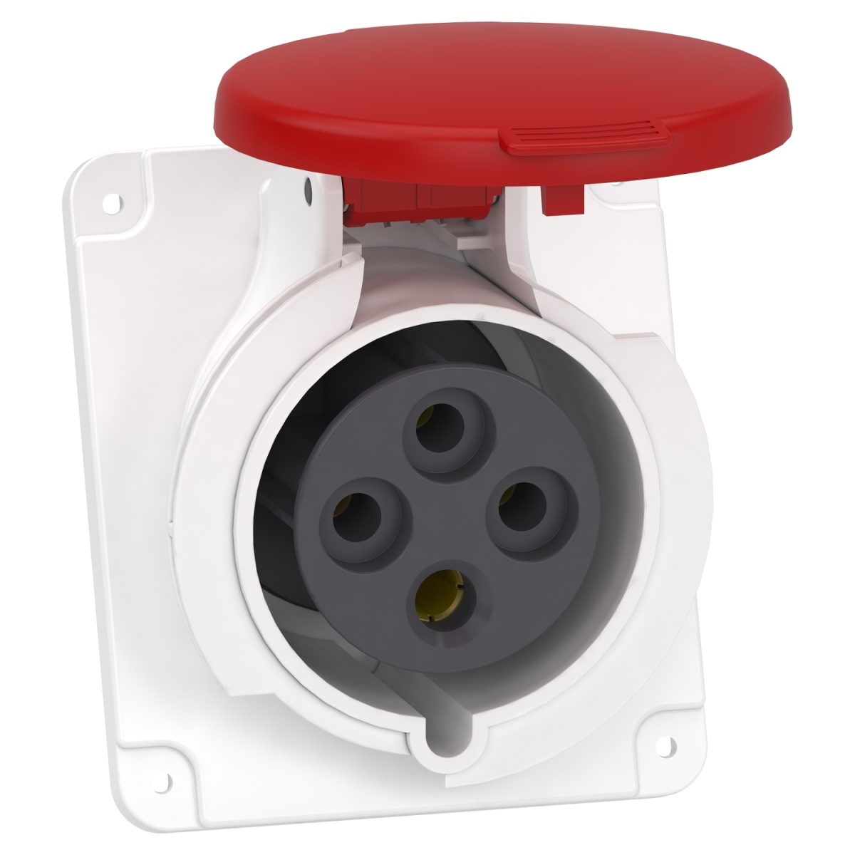 PratiKa socket - fast - angled - 32A - 3P  E - 380...415 V AC - panel