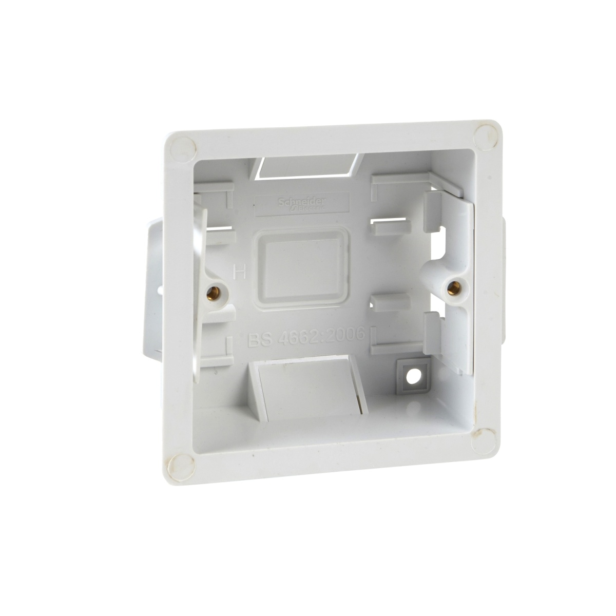 Exclusive Square edge white moulded - ceiling dry lining box - 1 gang - white