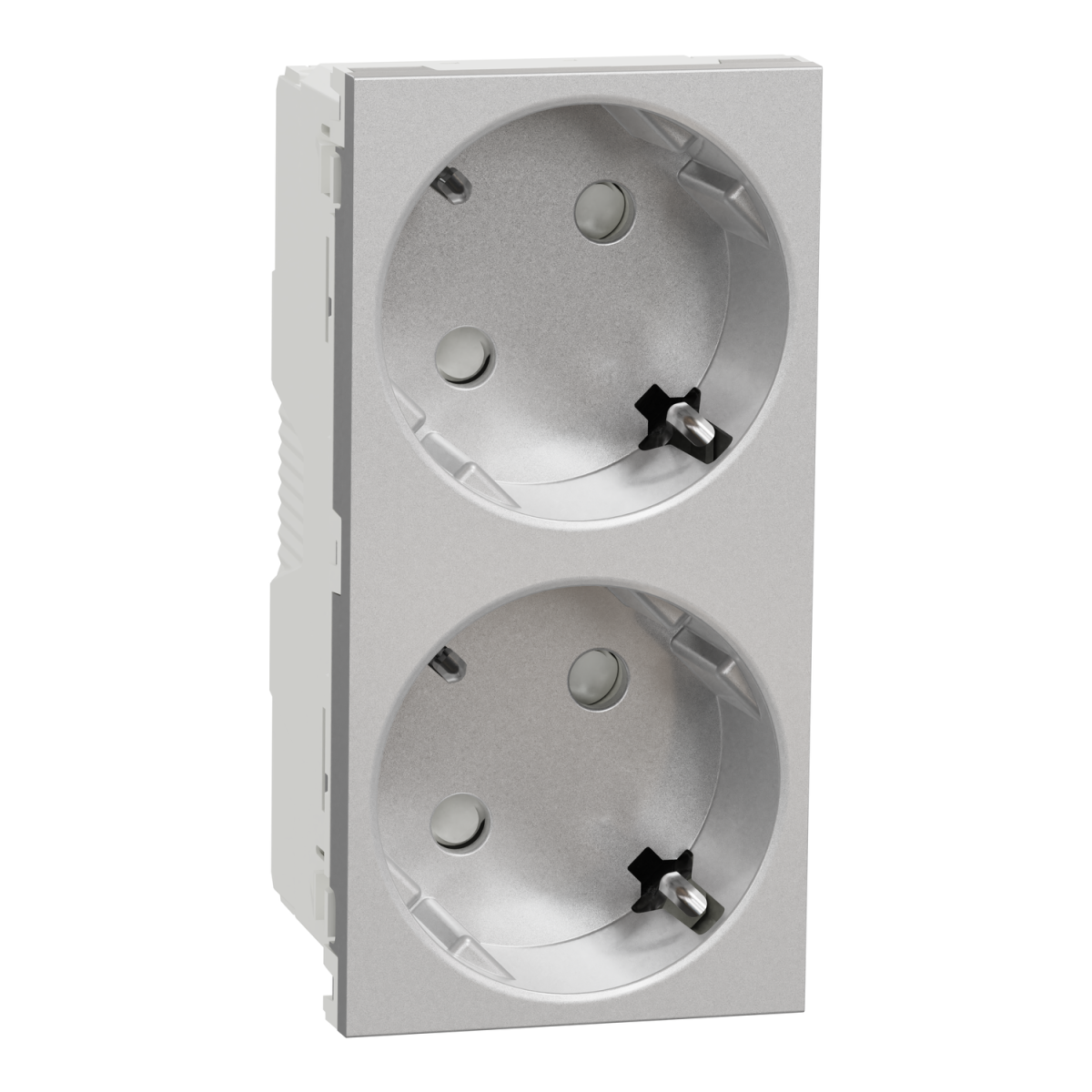 Nova Unica  - Tomada 2PT dupla Aluminio sparafuso