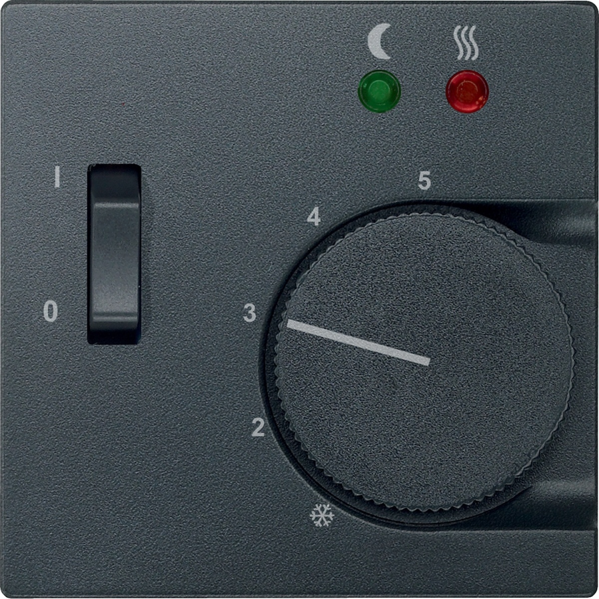 M-Elegance - Centro para termóstato de piso radiante com interruptor - Antracite