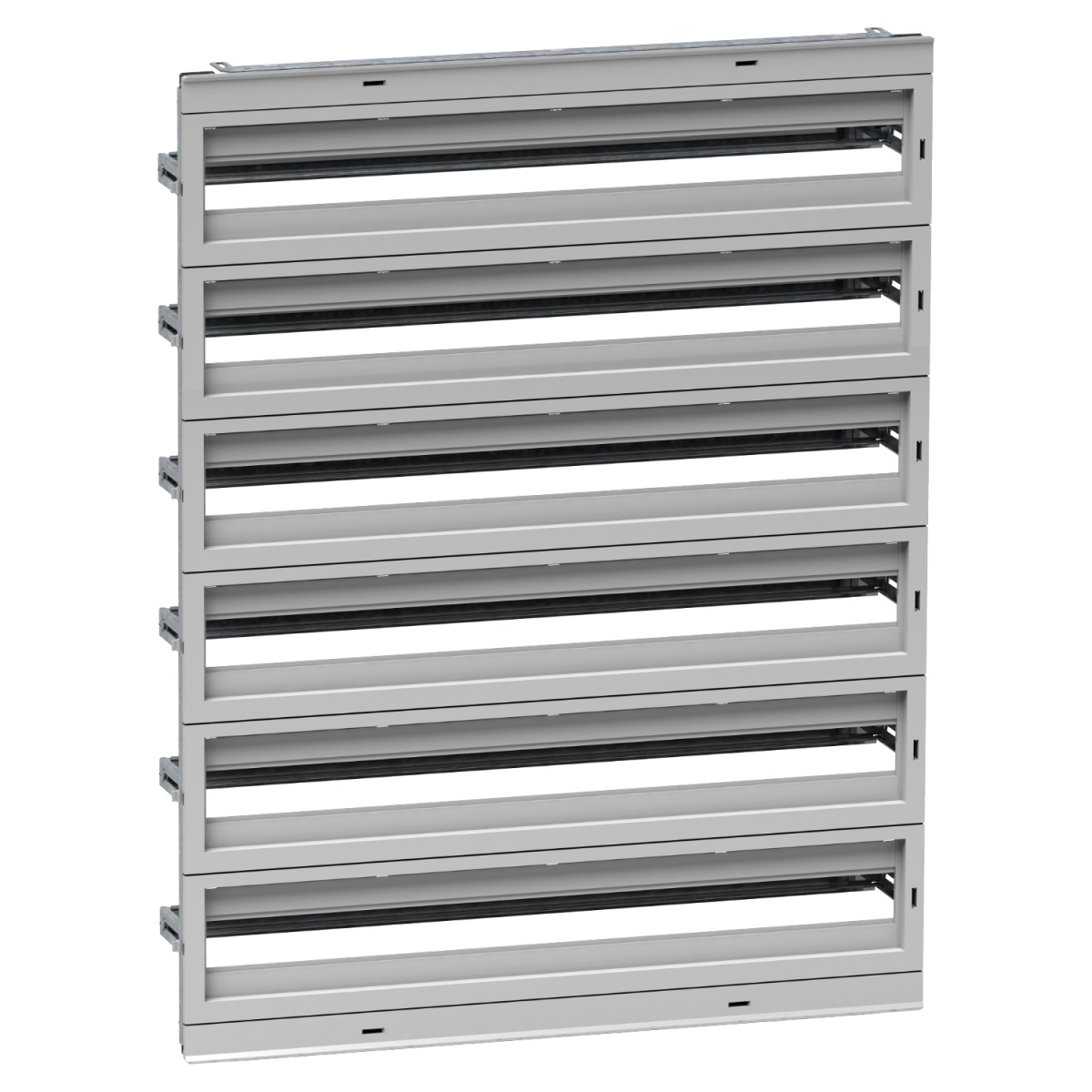 Chassis de distribuição modular com 234 módulos. f NSYPLM108,NSYS3D108,NSYCRN108,NSYS3X108