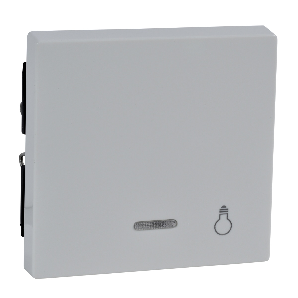 M-Elegance - Tecla simples "luz" com visor - Branco brilhante