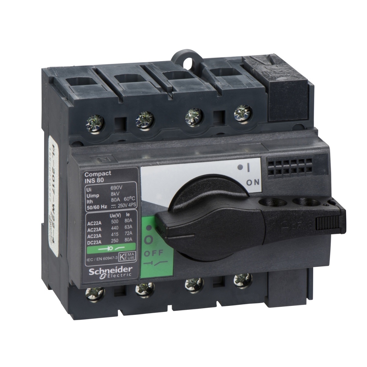 interruptor seccionador Interpact INS80 - 4 pólos - 80 A