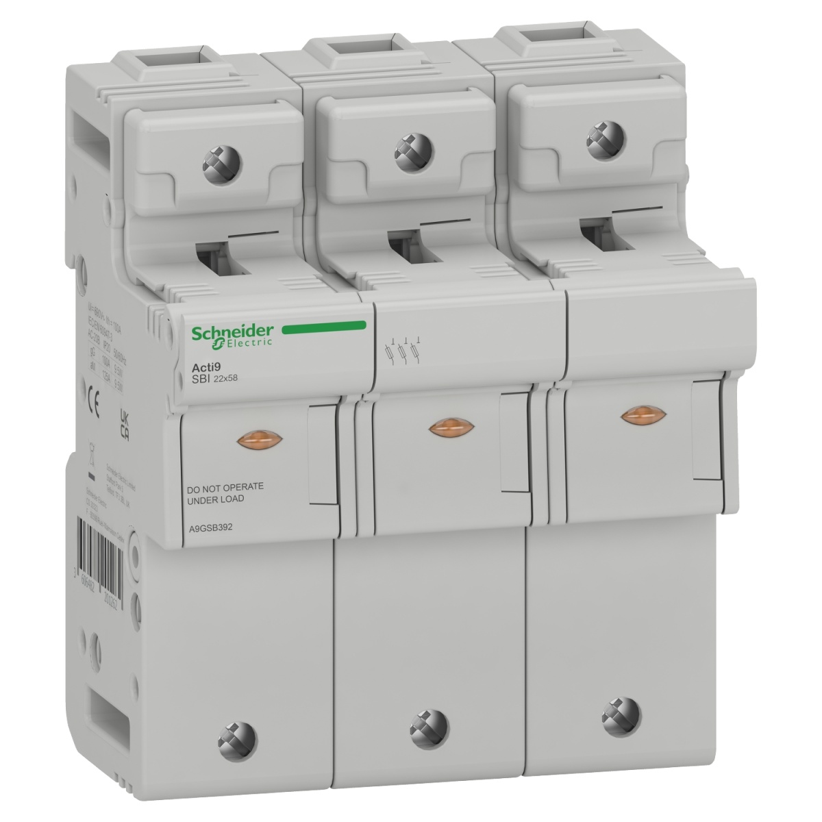 Porta Fusível  SBI - 3P - 125A - 22 x 58mm