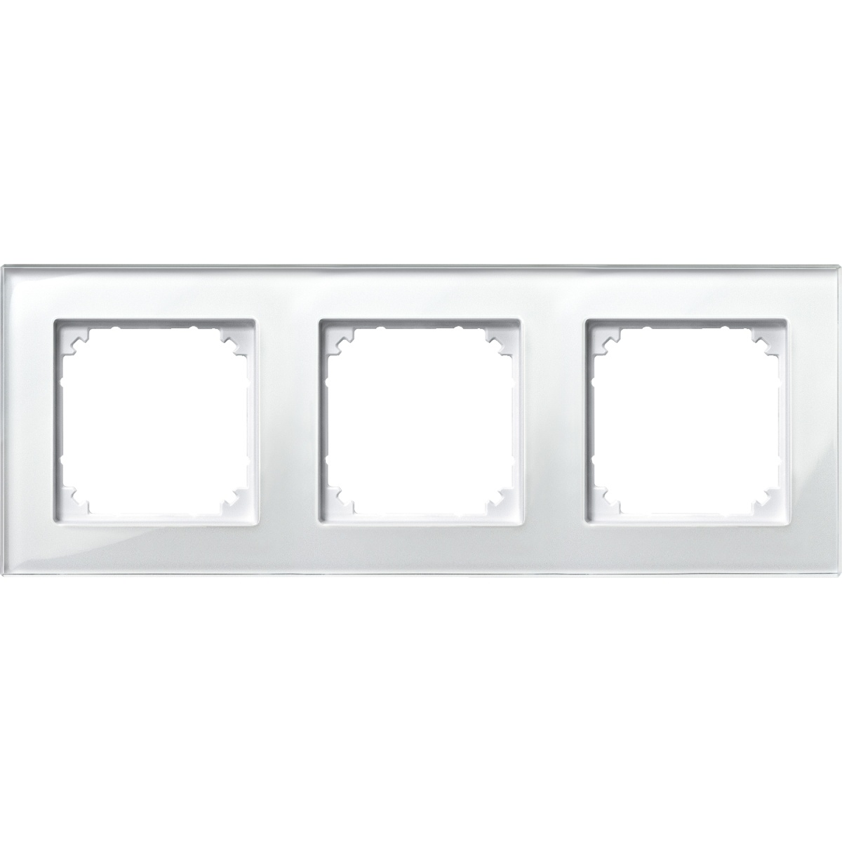 Quadro, vidro do Merten M-Plan, 3 elementos, branco brilhante