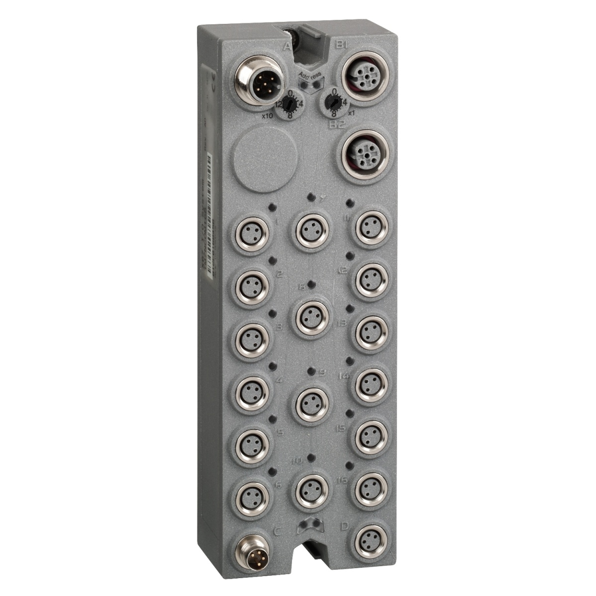 Bloco de ES com interface CANopen, Modicon TM7, IP67, 16 M8