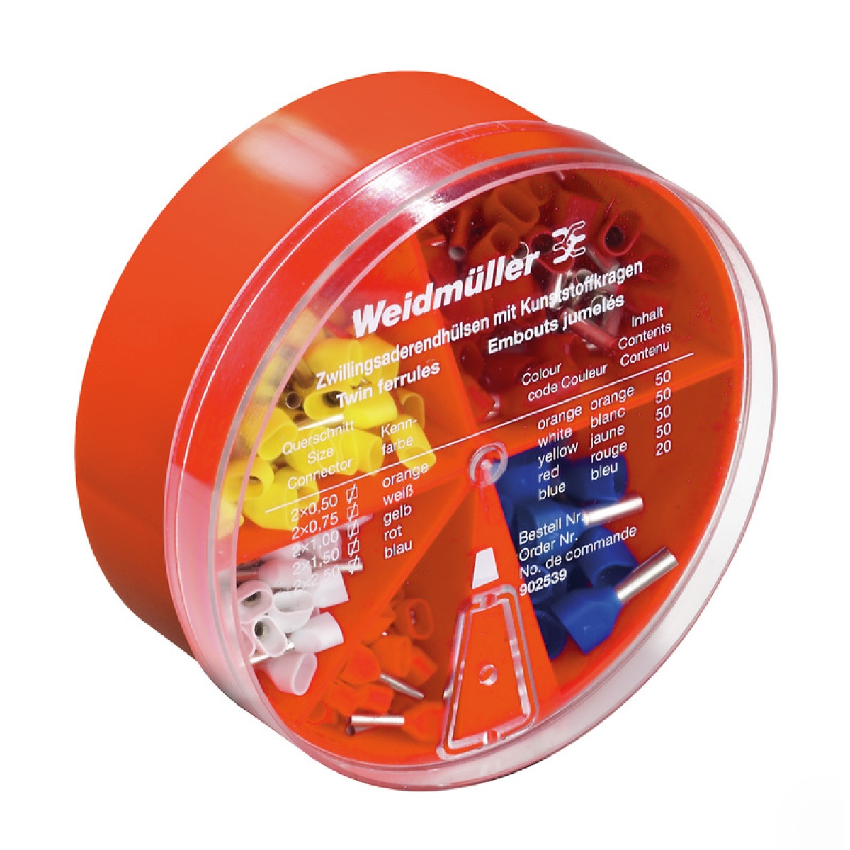 Wire end ferrule, Colour red, Insulation Available