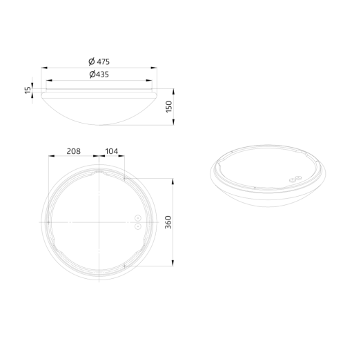 BEG 94457 L9-LEDN-HF Branco Plafón circular