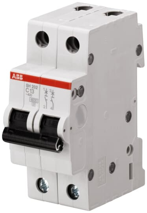 Miniature Circuit Breaker - SH200 - 2P - 4 A - C - AC 6 kA