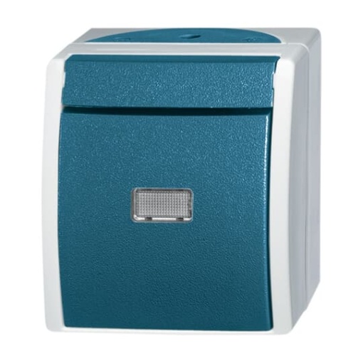 Switch Single push button with Nterminal 1PN pole 1NO 1NC 1CO grey  bluegreen  ocean