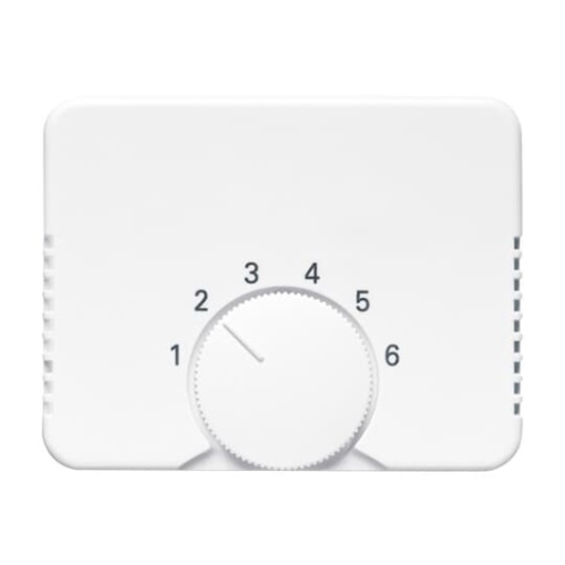 Cover plate with legend Characters 1  6 for Thermostat Turn button studio white  alpha
