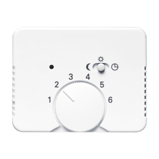 Cover plate with legend Characters 1  6 for Thermostat Turn button studio white  alpha